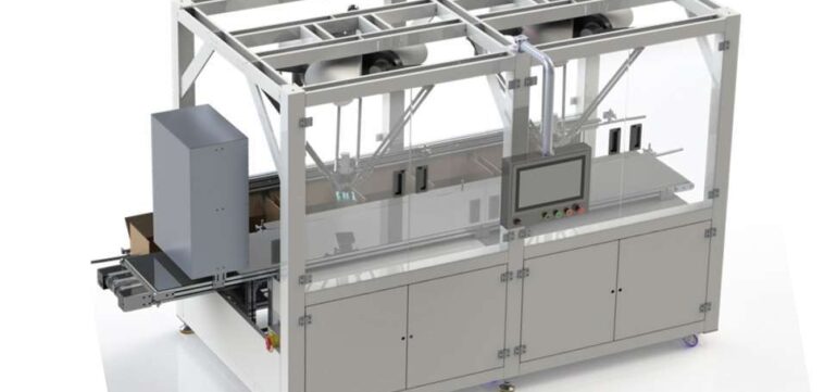 Mô hình thiết kế cụm robot đóng thùng Top Load của Robolinks